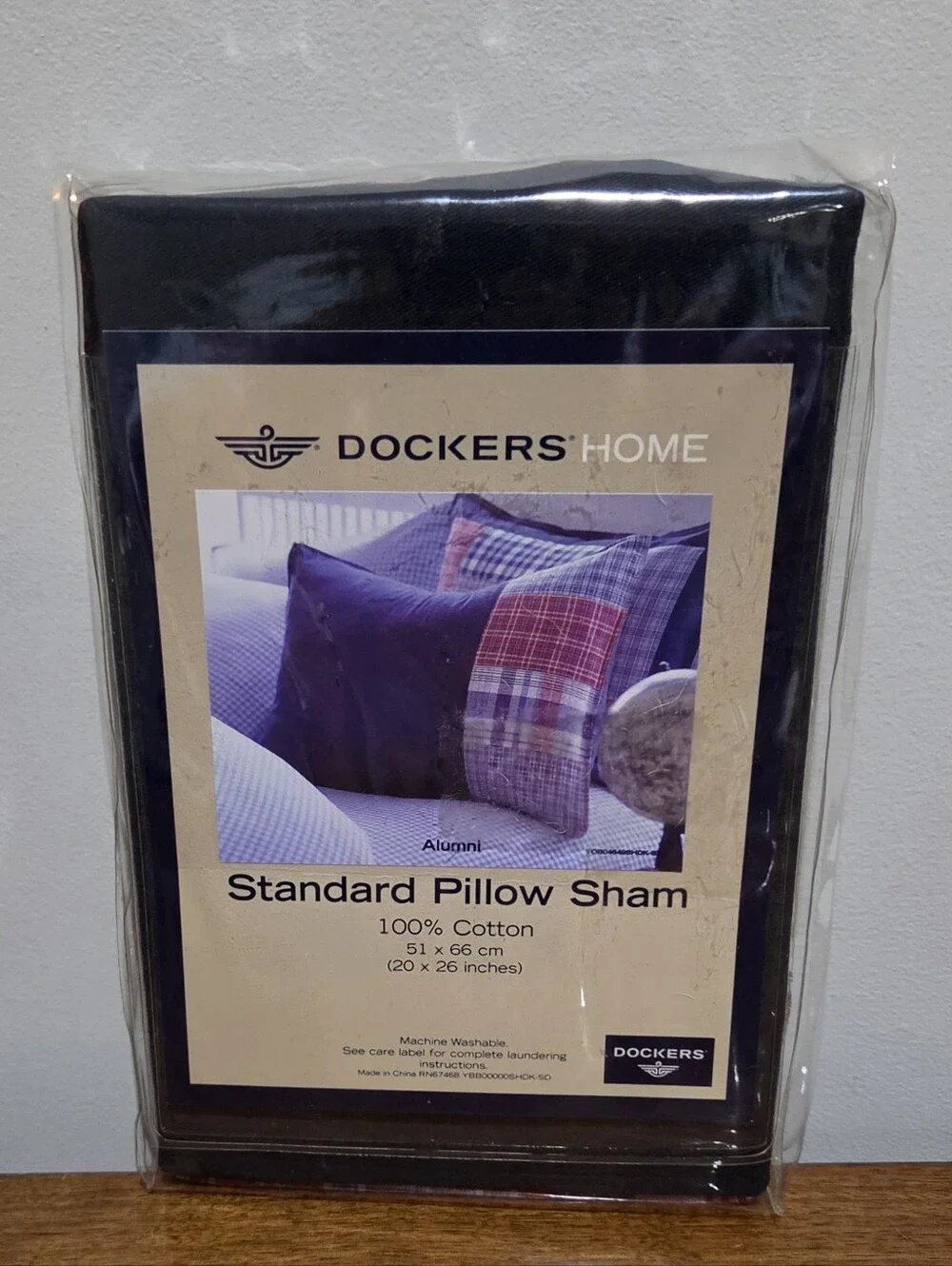 New Unopened Dockers Alumni 20x26 Standard Pillow Sham. Navy/White/ Red/Green